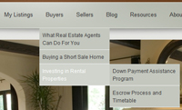 agent website menu